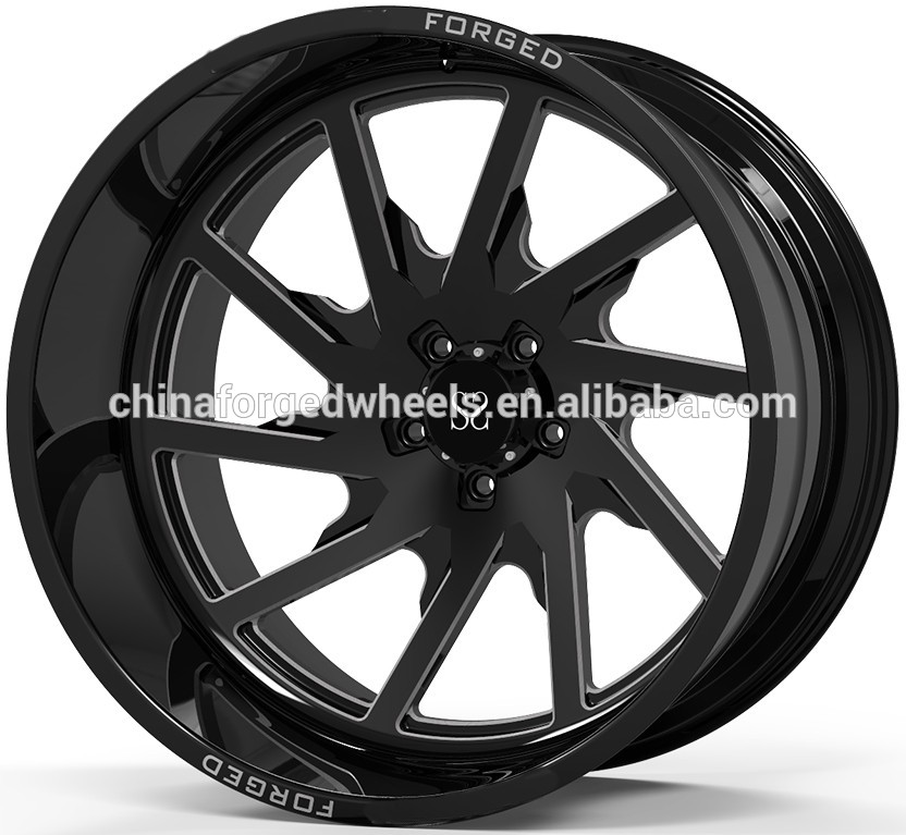 Customized Off Rad Rims 24x12 and 24x14 Gloss Black Machined Deep Lip 4x4 Wheels Rimrs