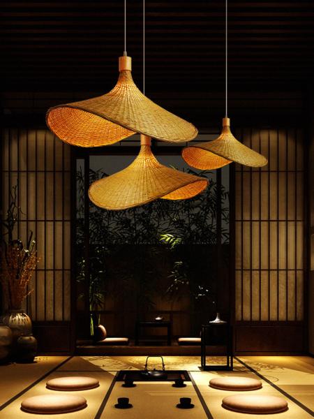 Buy cheap Wooden Weaving Bamboo Pendant lights Handmade Bamboo Straw hat retro Chandelier(WH-WP-45) from wholesalers
