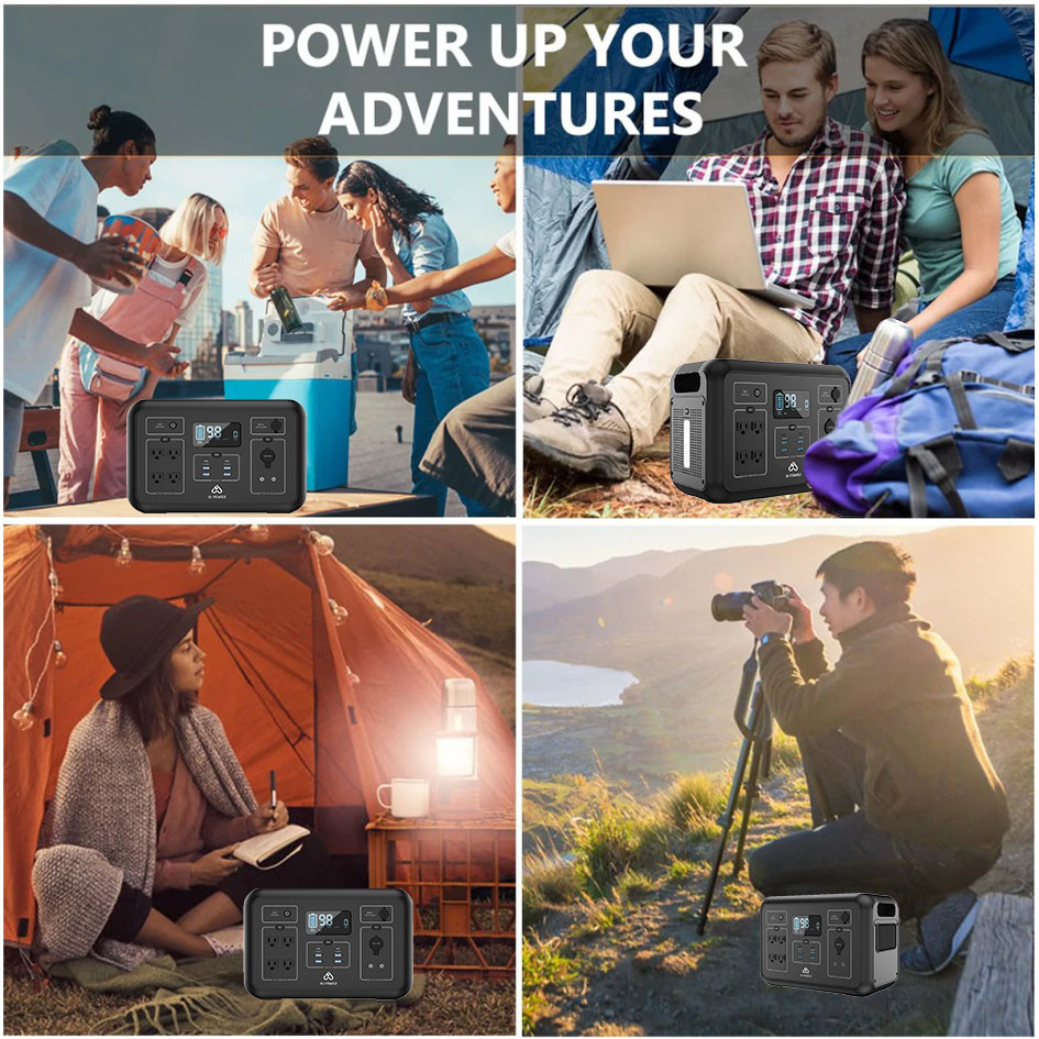 110V 220V 1200W Portable Solar Power Bank With LED Light