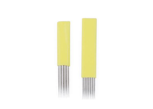Eyebrow Tattoo Double Rows Yellow Shade Blade 15M & 19M1 For Microshading /