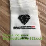 custom pink/white/black logo Reclosable slider Plastic Bags zipper garment