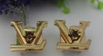 High polished zinc alloy gold plated V letters handbag twist lock