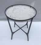 Stone top Antiique bronze finish metal side table/end table/coffee table for 5