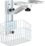 White medical monitor trolley arm with 4 inch universal casters
