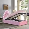 Buy cheap Pink Upholstered Queen Beds Gas Lift Up Storage Platform Bed Frame from wholesalers
