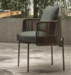 Classic Designed 60cm Width 75cm Height Rattan Garden Dining Chairs Stacking