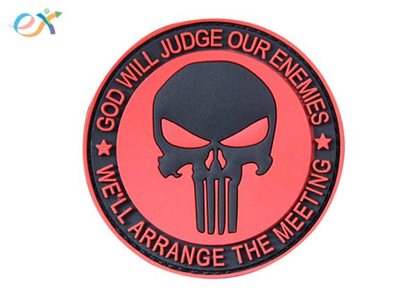 Buy cheap Punisher Skull Logo Velcro Embossing Soft PVC Rubber For Clothes from wholesalers