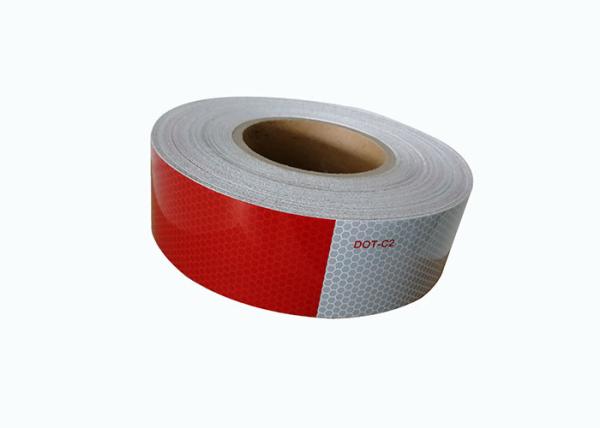 0.05*45.72m Dot C2 Reflective Tape , Red Trailer Reflector Stickers Pressure