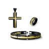 Buy cheap Luxury Stainless Steel Jewelry Set For Men Religion Cross Necklace Bracelet Ring Set from wholesalers