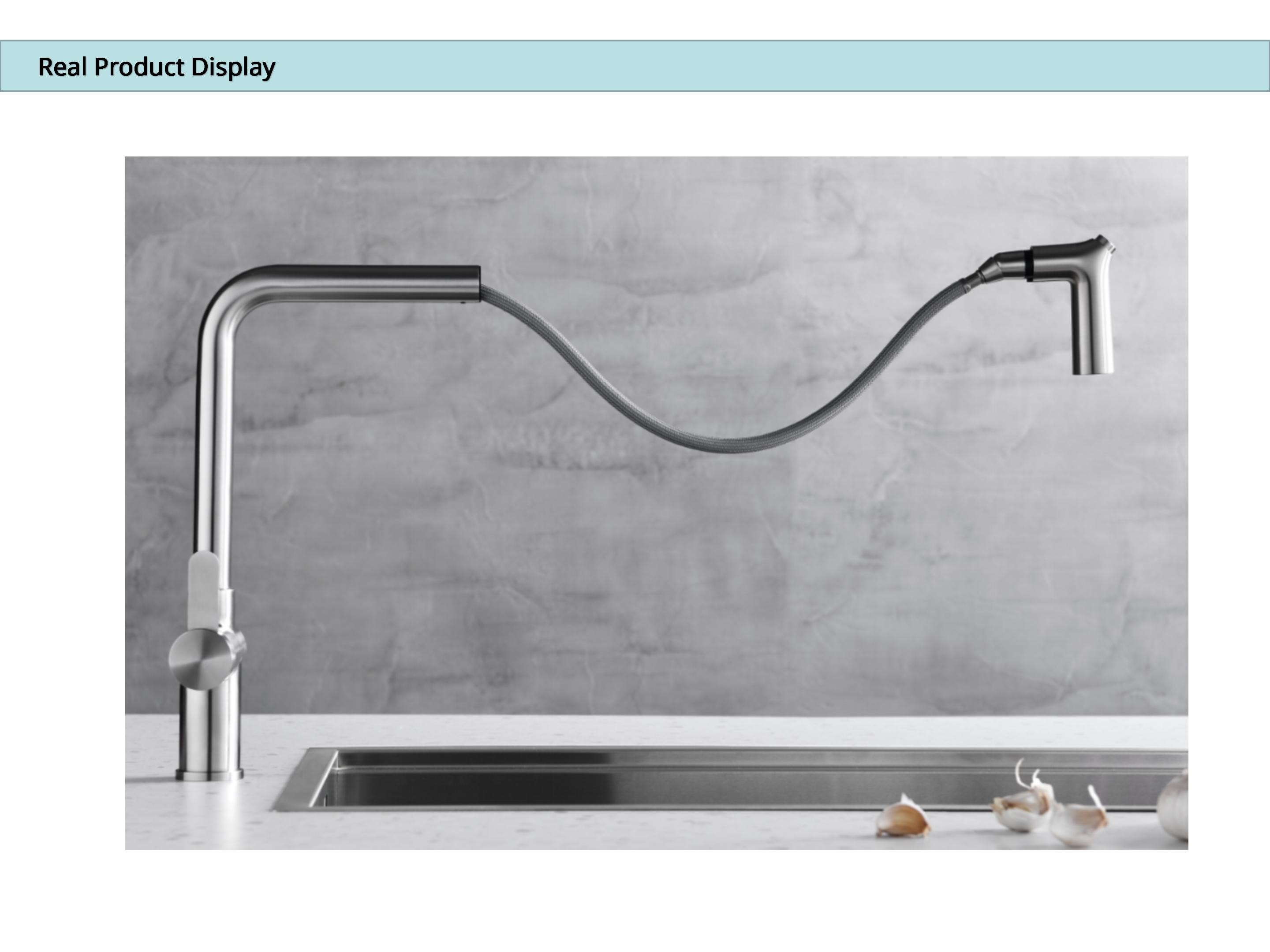 IPX5 Hands Free Kitchen Sink Faucet / Single Handle Pull Out Kitchen Faucet ODM