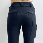 XXS-XL Black Top Quality Pocket Buttton Horse Equestrian Riding Breeches women
