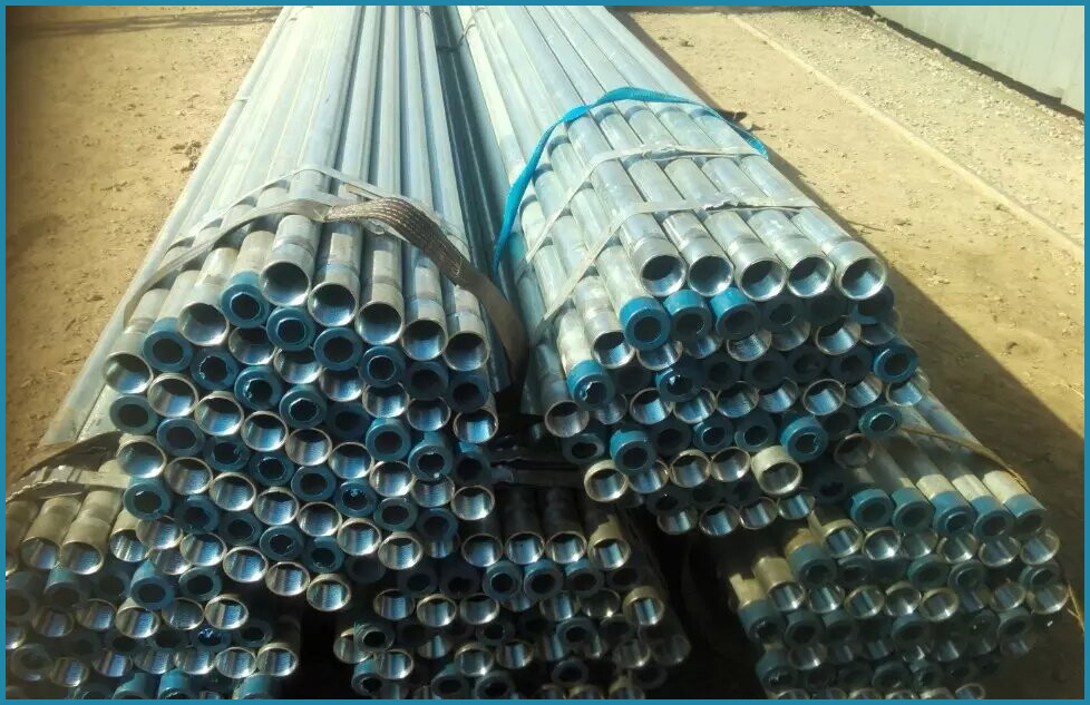 zinc coated 250g galvanized steel pipe threaded with plastic caps