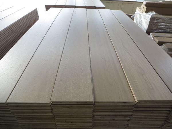 Buy cheap brushed white stained Russian White Oak Engineered Wood Flooring--premium AB grade from wholesalers
