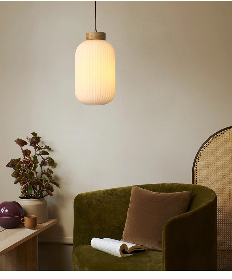 Japanese Retro Bedroom Lamp Chinese Wooden Pendant Light(WH-AP-600)