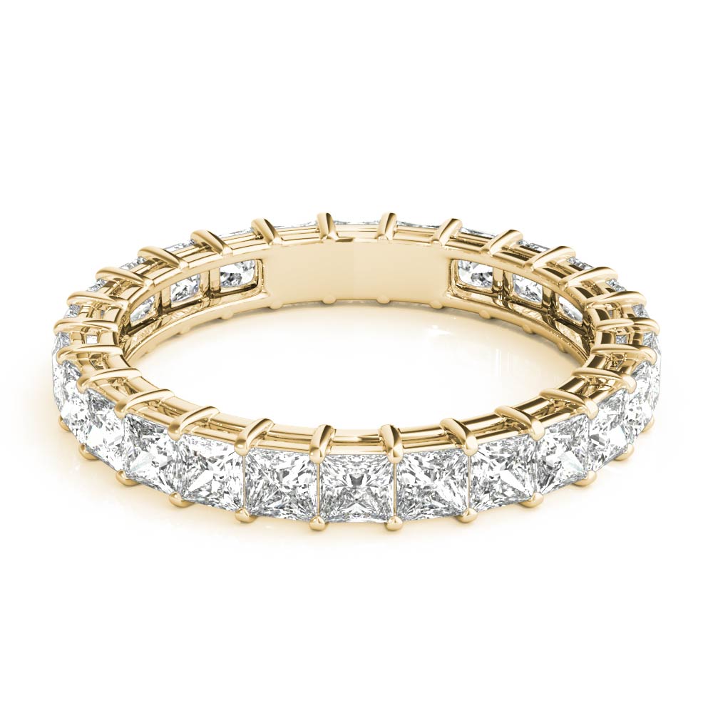 925 Sterling Silver Simply 18K Gold Vermeil Prong Setting Eternity Band Thin Women Rings