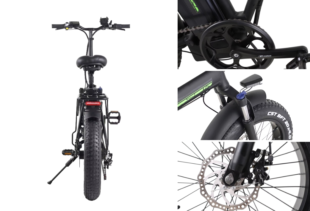 20 Inch Fat Tire Electric Folding Bike Long Range 500W Motor Ebike 15Ah Ebike Electric City Bike For Adult Electric Bicycle