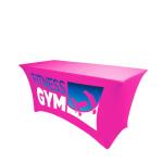 Advertising Trade Show Fitted Table Covers Fire Resistance Transfer Printing