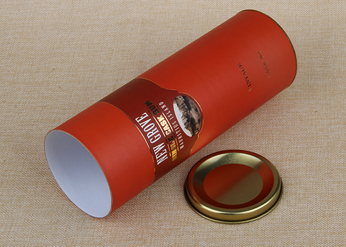 Creative Wine Paper Tube Packaging With Red Art Paper / Custom Logo Printing