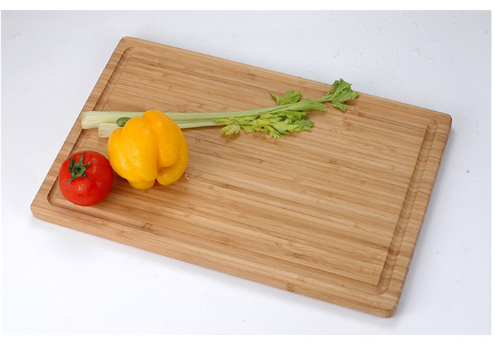 Laser Logo Bamboo Large Wooden Cutting Boards Rectangle Shaped With Juice Groove
