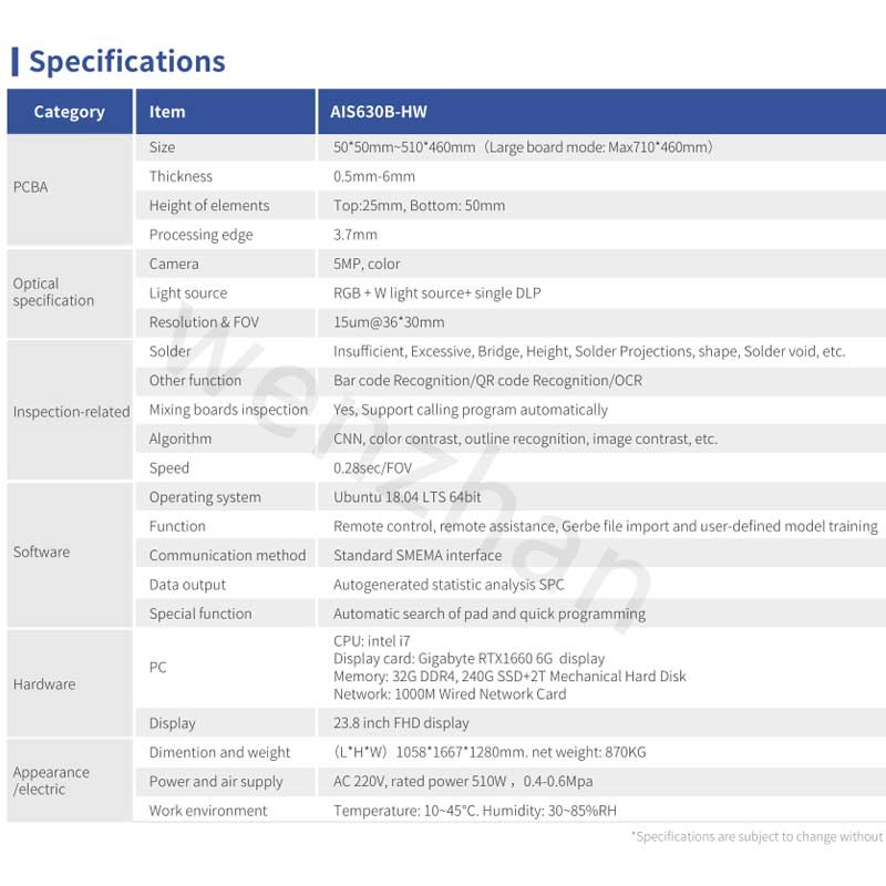 Bar Code Recognition Online 3D THT SPI AIS501-HW AIS603B AIS603P-HW AI Solder Paste Inspection Machine
