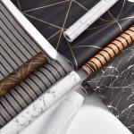 Matt Black Marble PVC Wrapping Film For Wall Panels，Furniture Lamination