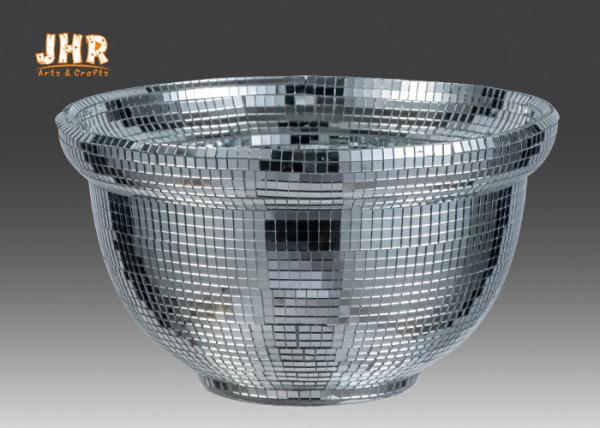 Buy cheap Creative Silver Mirrored Mosaic Fiberglass Flower Bowls Indoor Decor from wholesalers