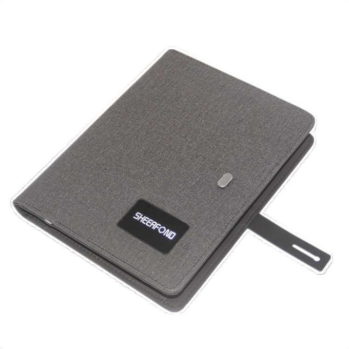 Customized Printing A5 Pu Leather Softcover Luxurious Business Travelers Wireless Charging Notebook