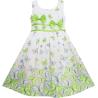 Buy cheap Kid Girls Dress Rose Flower Double Bow Tie Party Sundress Summer Children'S Clothing from wholesalers