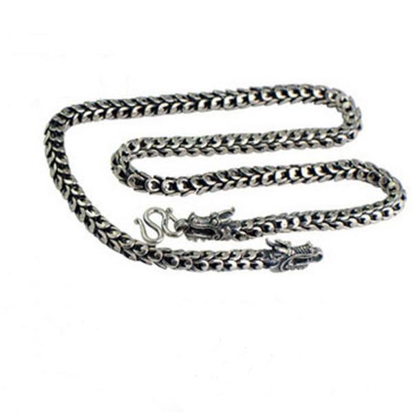 Buy cheap Mens Retro Vintage Dragon Sterling Silver Chain Necklace 24 inches (041558) from wholesalers