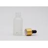 Buy cheap 50ml Frosted Clear Oil Bottle Essential Oil Glass Bottles With Matte Gold Dropper from wholesalers