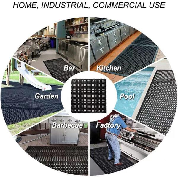 Buy cheap Anti-Fatigue Rubber Floor Mat Commercial Grade Grease Resistant Non-Slip Recycle Tyre Floor Mats For Restaurant Kitchen from wholesalers