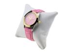 Female Pink Water Resistant Stainless Steel Watch With Genuine Leather Strap