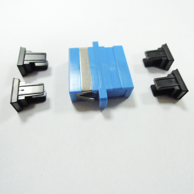 Green color plastic Low insertion Loss Duplex Flangeless Fiber Optic Adapter for Telecommunication