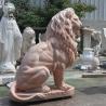 Buy cheap Sunset Red Marble Life Size Lion Statues Natural Stone Carving Garden Lions Sculpture Large Outdoor Entrance from wholesalers