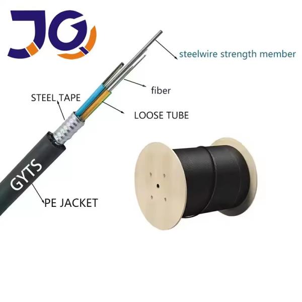 Buy cheap Single Mode Armoured Optical Fiber Cable GYTA 96 Core Communication Underground Fiber Cable from wholesalers