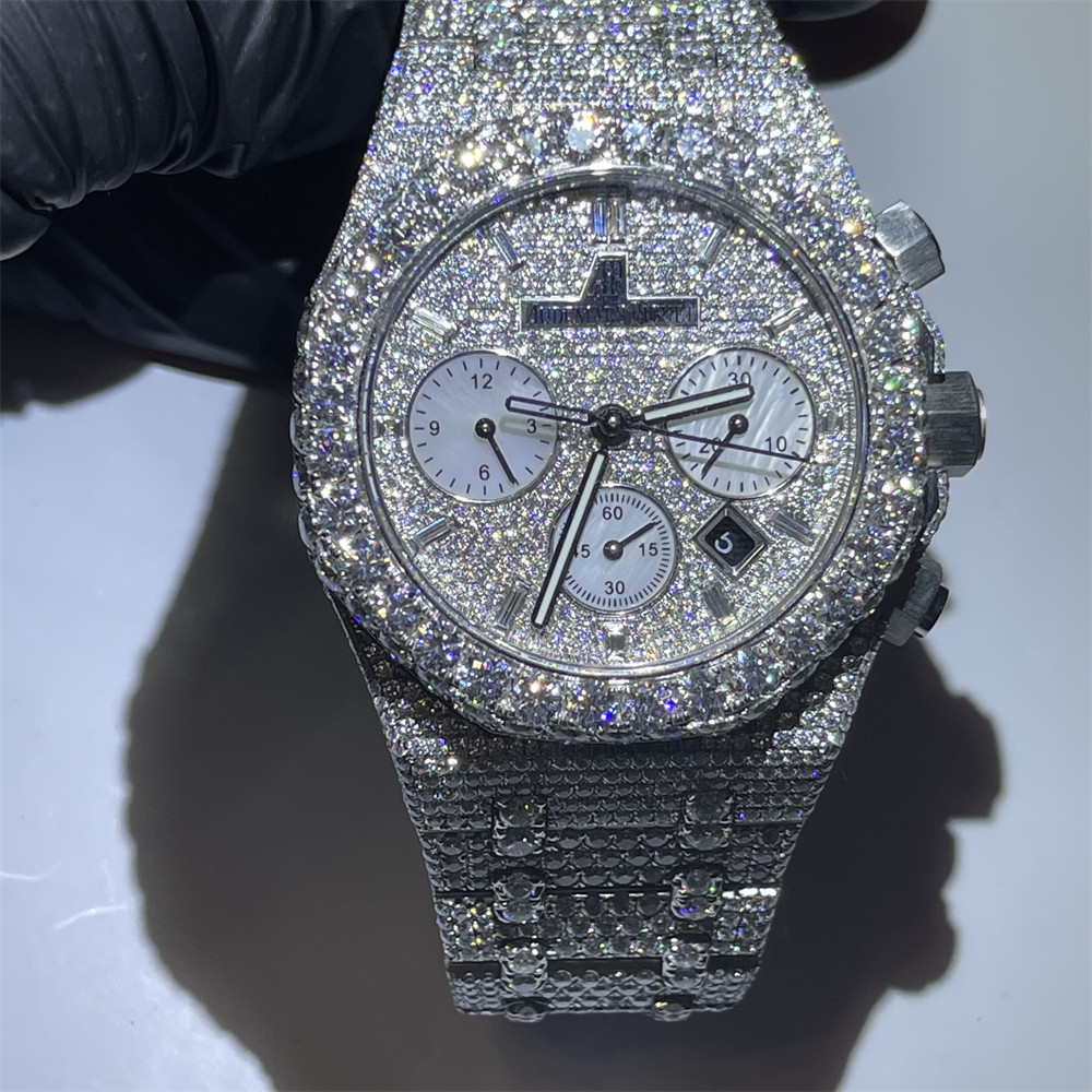 Hand Setting Moissanite Buss Down Watch Luxury Dial Hip Hop Iced Out Diamond