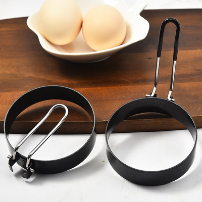 Black Round Stainless Steel Egg Cooking Rings Modern