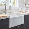 Buy cheap Undermount Apron Front Farmhouse Bathroom Sink 75cm White Rectangular Modern from wholesalers