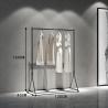 Buy cheap Steel Double Rod Hangrail Clothes Store Rack Floor Display Stand from wholesalers