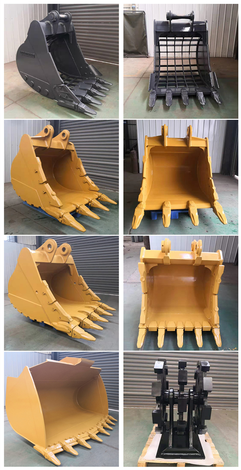 Q355B Excavator Skeleton Bucket Yellow Black Sieve Excavator Crusher Bucket