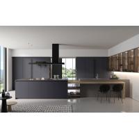 Buy cheap Tailored Black Classic Wood Kitchen Cabinets Customized With Display Cabinet product