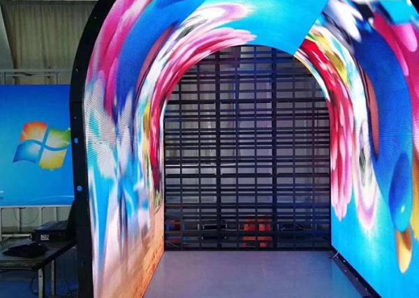 Buy cheap Customized Shape Interior Curved RGB LED Screen Passageway Background from wholesalers