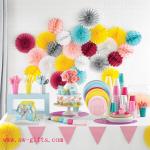 Party Wedding Decoration Paper Craft Tissue Paper Honeycomb Balls Pom Pom Flower
