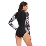 UPF 50 Women's Athletic One Piece Swimsuit Printed Zip Front One Piece Bathing