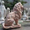 Buy cheap Red Marble Entrance Lion Statues Life Size Animal Sculpture Stone Carving Large Garden Outdoor Decoration from wholesalers