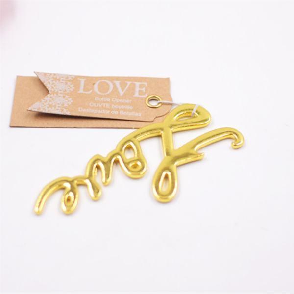 Quality Cool Innovative wedding favor, fancy gift, die casting zinc alloy gold plating LOVE letter beer bottle opener for sale