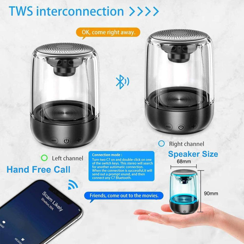 100Ft Wireless Portable Speaker Rich Bass True Wireless Stereo Speakers Crystal Clear