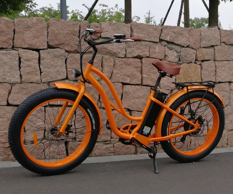 Step Thru Ebike 7 Speed Electric City Bike 48V 500W 750W Electric Bike 26*4.0 Fat Tire Electric Bike For Ladies
