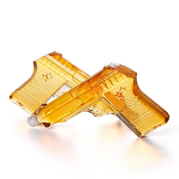 Buy cheap Clear 500ml Hand Gun Shape Glass Whisky Bottle 26cm Length from wholesalers