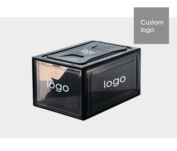 Kids Transparent Stackable Storage Shoe Boxes 38*26*20cm